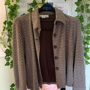brown button up jacket